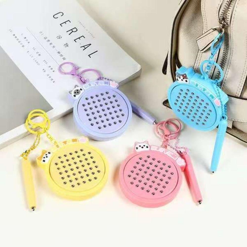 DIY Magnetic Drawing Board Keyring Kitten Cartoon Cat Pendant Mini Funny Keychain  Party Toy