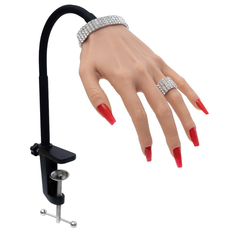 Silicone Practice Hand for Acrylic Nails Professional Manicure Nail Training Hand Model