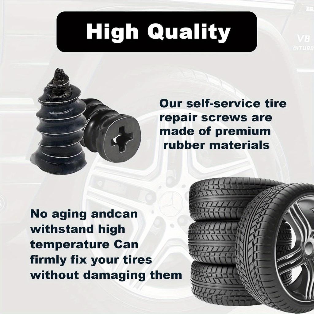 Набор для быстрого ремонта шин QuickFix RapidSeal: 60 шт. Прочные резиновые заглушки для винтов - Легкий DIY герметик для проколов для всех аксессуаров для транспортных средств