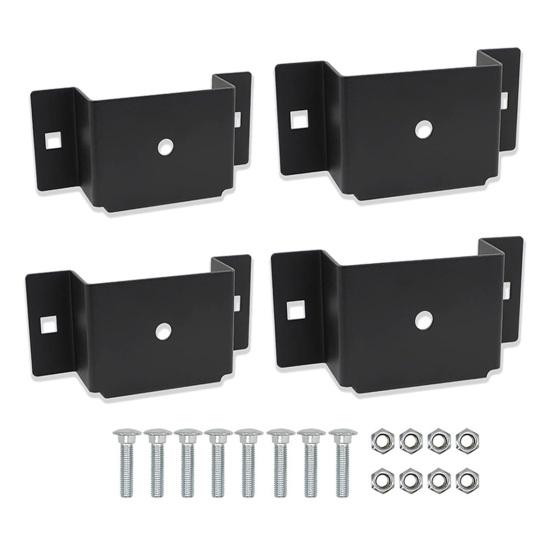 4 шт. кронштейнов для карманов стоек прицепа с винтами, подходят для стоек из древесины 2x4 дюйма, стальных стоек для стоек, прочный металлический бортовой прицеп, хозяйственный столб