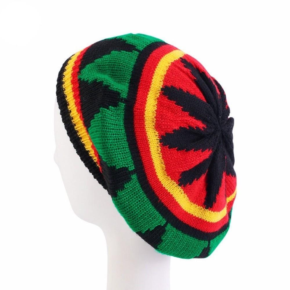 Rainbow Color Jamaican Knitted Hat Crochet Reggae Hat Fashion Hippie Beret Party