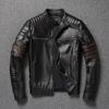 Chinese Size Real Cowhide Coat Genuine Leather Clothes Men's Motorcycle Embroidered Skull Motorcycle Riding Jacket Autumn