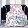 1pc, Sanrio Adorable Unicorn and Bunny Home Decor Blanket: Perfect Gift for Bedroom, Living Room, Travel, Camping, Car, Beach, Office Nap, Cozy Flanne