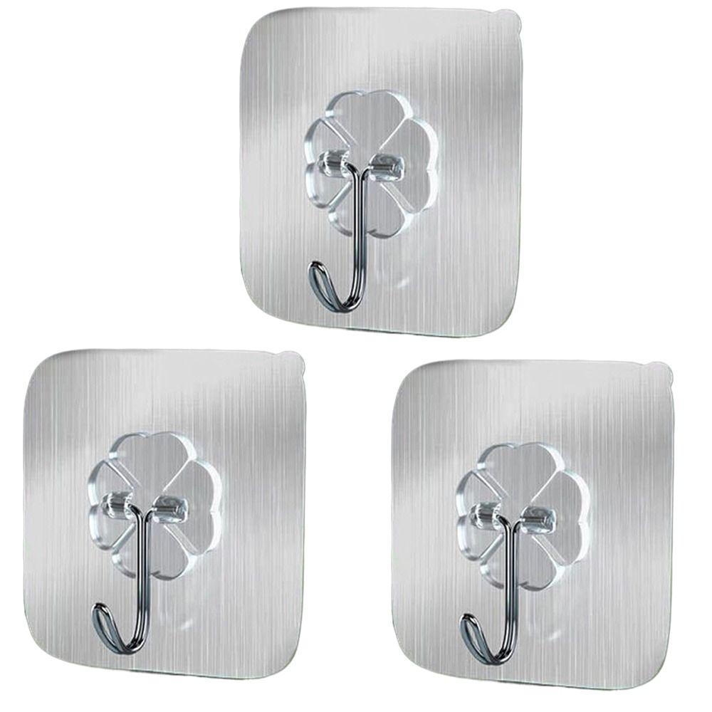 1/3 шт. Прозрачные самоклеящиеся крючки Большая нагрузка Настенные дверные вешалки Бесшовный подвесной крючок