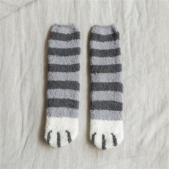 Cat Paw Floor Socks Cute Warm Winter Fuzzy Socks Thickened Stretchy Fluffy Slipper Socks for Home Bedroom Indoor Wear Sleeping