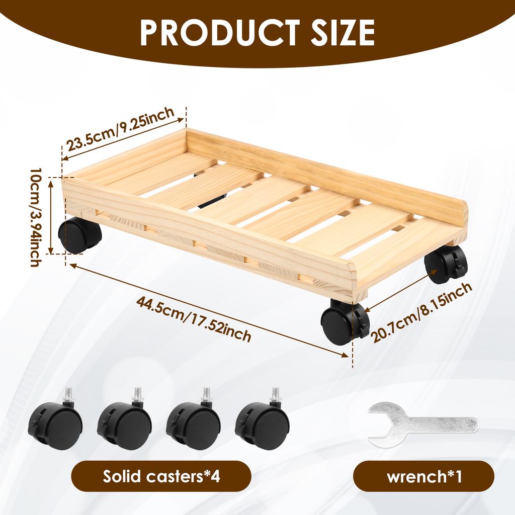 Wooden Computer Tower Cart with Wheels Open Frame Design PC Case Stand Ventilated Cart  Practical Computer Tower Mobile