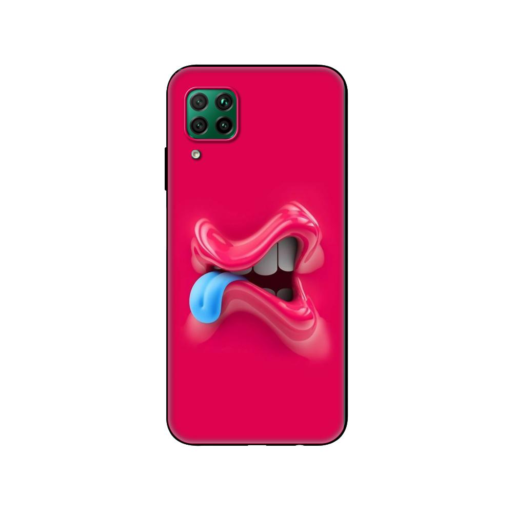 Black Tpu Case For Huawei P30 Lite P30 Pro P40 Case For Huawei P40 LITE E P Smart 2020 Case Cover Funny Face