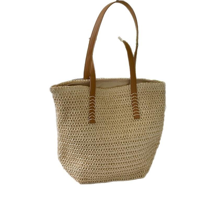 Summer Large Capacity Straw Woven Bag for Women 2025 New Stylish Commuter Shoulder Bag Beach Woven Tote Bag