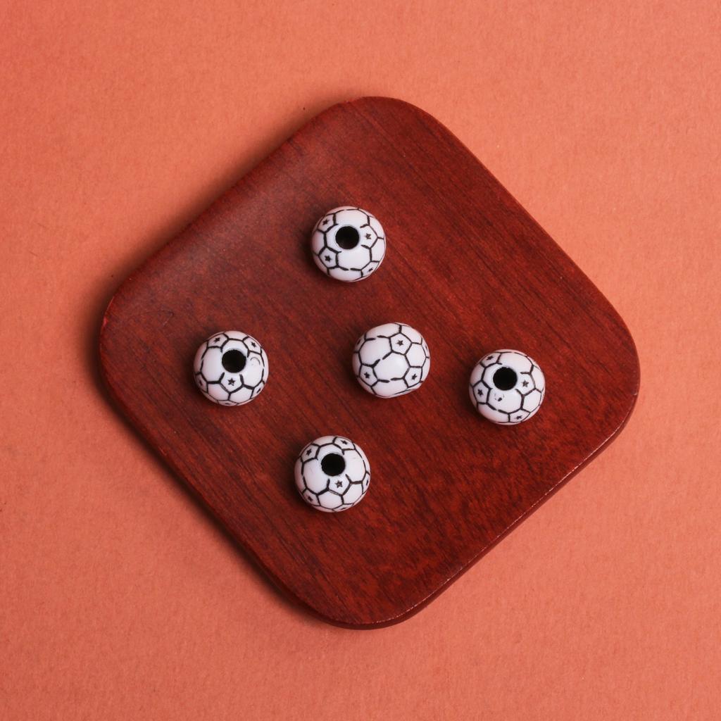 Хорошие подвески, круглые футбольные бусины с отверстием, акриловые, 5 шт., свободные бусины, футбольный мяч, 11 мм, 15,5 мм, баскетбольные браслеты, принадлежности для изготовления ювелирных изделий