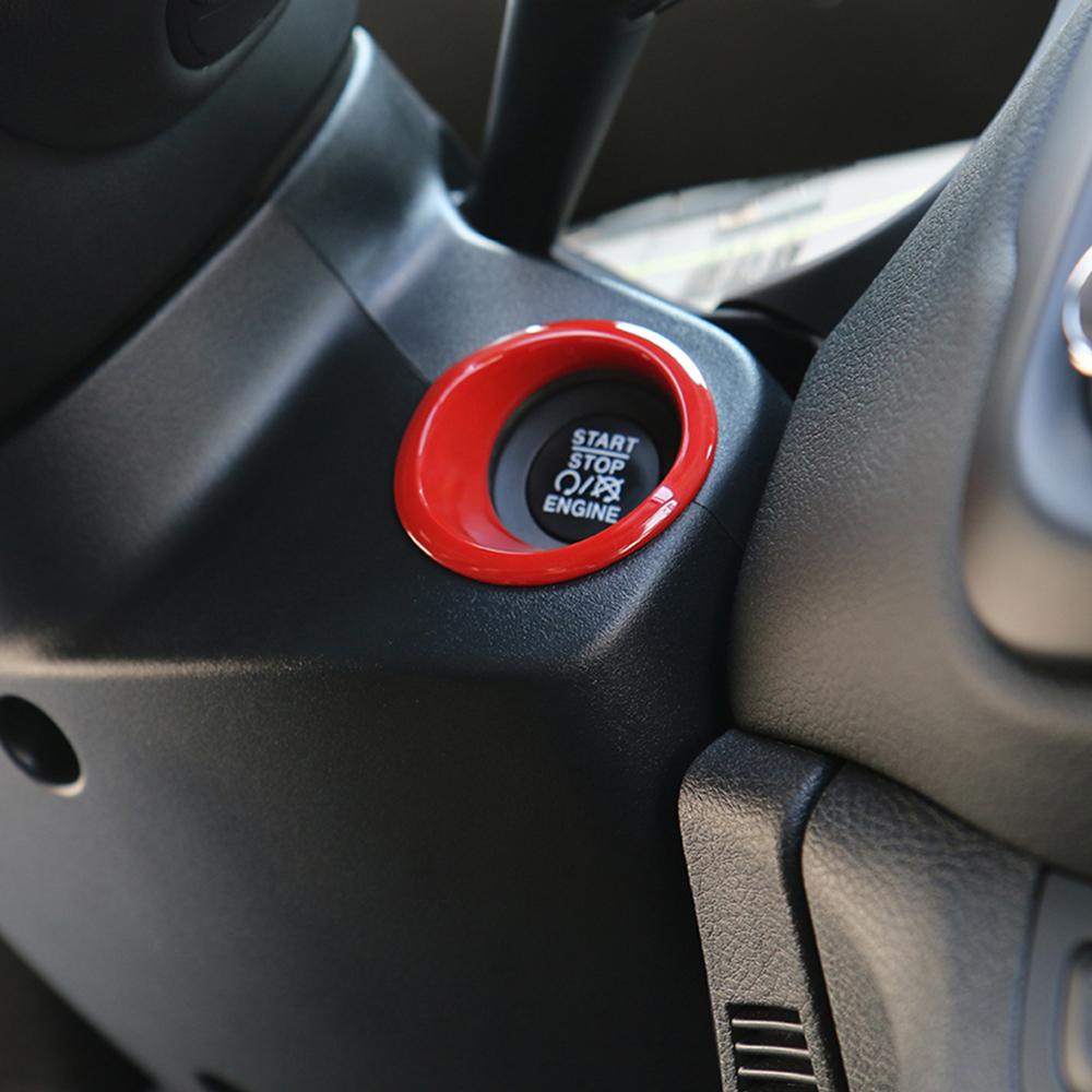 Автомобильный ключ зажигания, переключатель, украшение, кольцо, круглая отделка, наклейки для Jeep Renegade 2015-2023, компас 2017-2023, интерьер