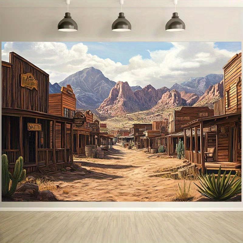 2D Plan - A 2D plan backdrop featuring a western town with desert mountains as the background.