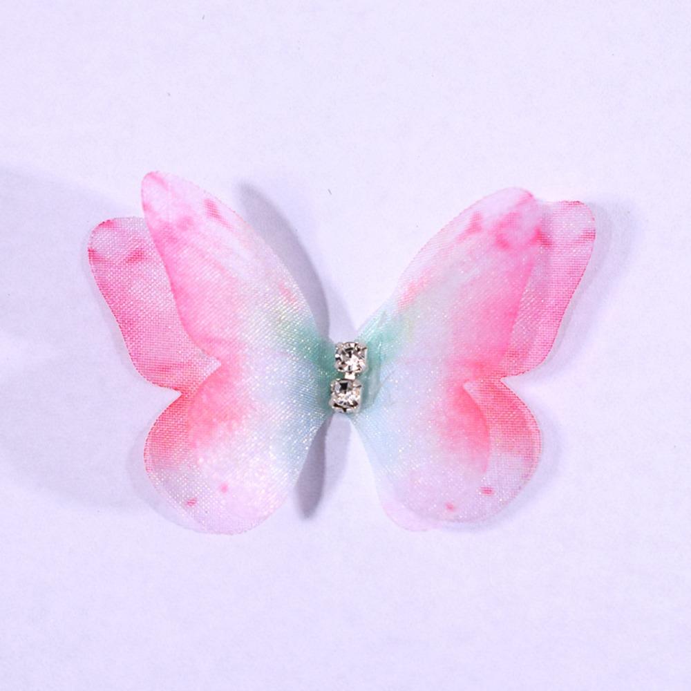 50 шт. аппликации из органзы с градиентным цветом в виде бабочек, свадебные аксессуары для волос