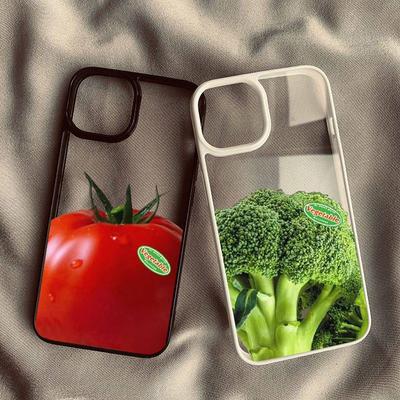 INS Корея Овощи Брокколи Помидор Чехол для Телефона Для iPhone 14 15 16 13 12 11 Pro Max XR XS X 7 8Plus Ударопрочный Прозрачный Жесткий Чехол
