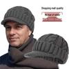 Men's Winter Knit Duckbill Cap: Thick Velvet-Lined, Warm Wool Hat for Cold Weather