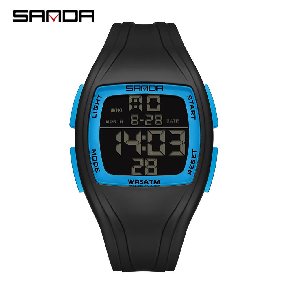 Fashion SANDA New 9054 Student Electronic Watch Sports Multifunctional Waterproof LED Single Display Student Electronic Watch
