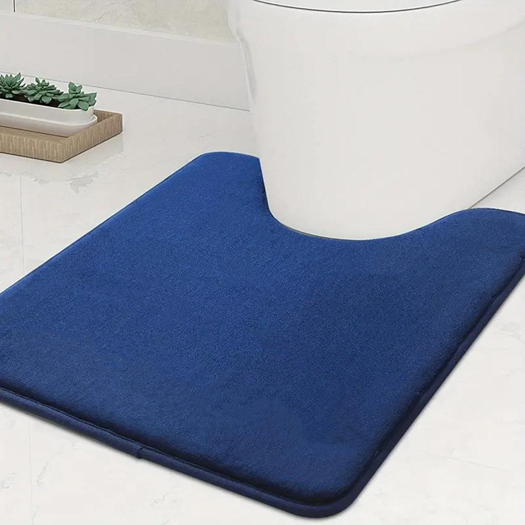 Large Size Bathroom Mat U-shaped Bathroom Carpet Water Absorbing and Non Slip Toilet Mat Home Decoration