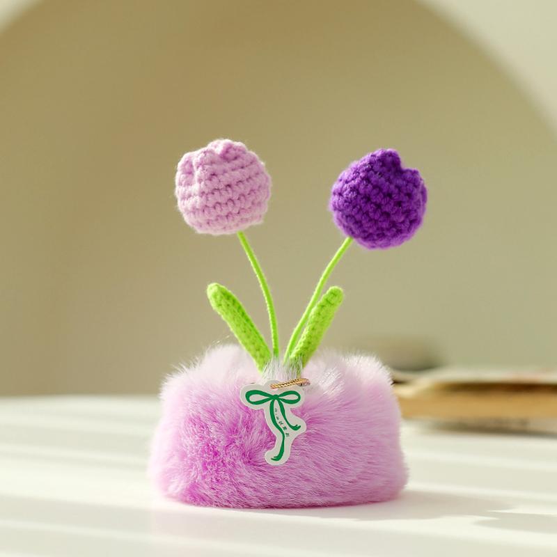 1Pc Simulated Potted Plant Souvenir Plush Home Decoration Plush Holiday Gifts Tulip Yarn Sunflower