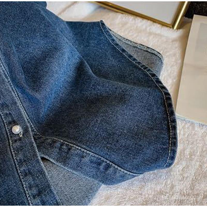 Women's Denim Shirt Loose Double Pocket Long Sleeved Versatile Casual Coat Shirt Women Fashion Jean Jackets Spring Autumn Trend 2025