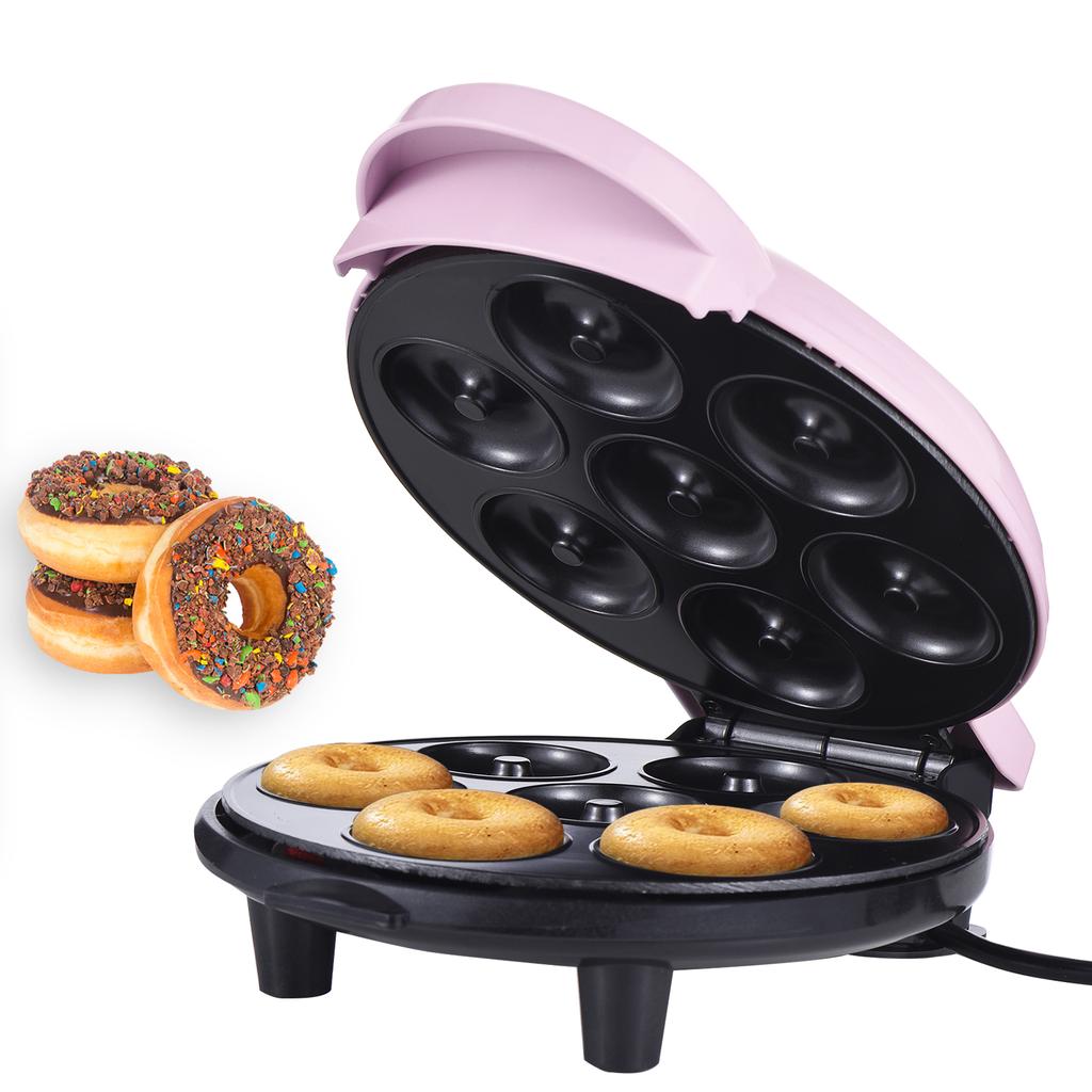 Dash Mini Donut Maker Machine Makes 7 Doughnuts 700W Double-Sided Heating Non-Stick Coating Electric Donut Maker Machine