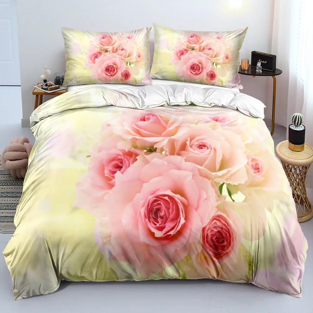 3D Printed Classic Flower Blue Gold Bedding Set Single Twin Double Queen King Cal King Size Bed Linen Set