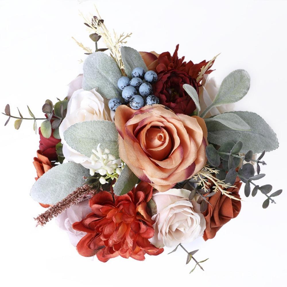 Искусственные цветы Искусственный букет цветов Шелковый цветок Свадебные букеты Искусственная роза Для бросания рукой Ваза Украшение для цветочной композиции на обеденный стол