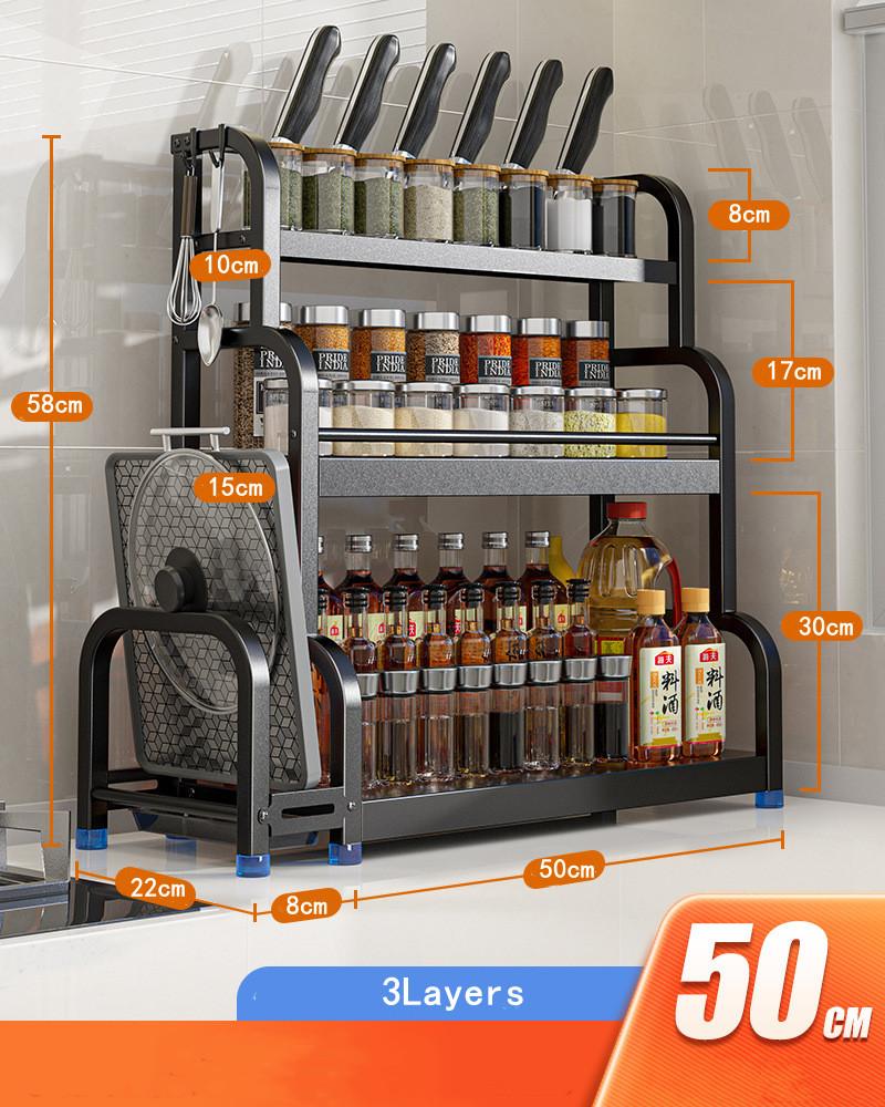 2 слоя 3 слоя Нержавеющая сталь кухонная стойка для хранения палочек для еды приправы полка органайзер нож банка бытовые принадлежности