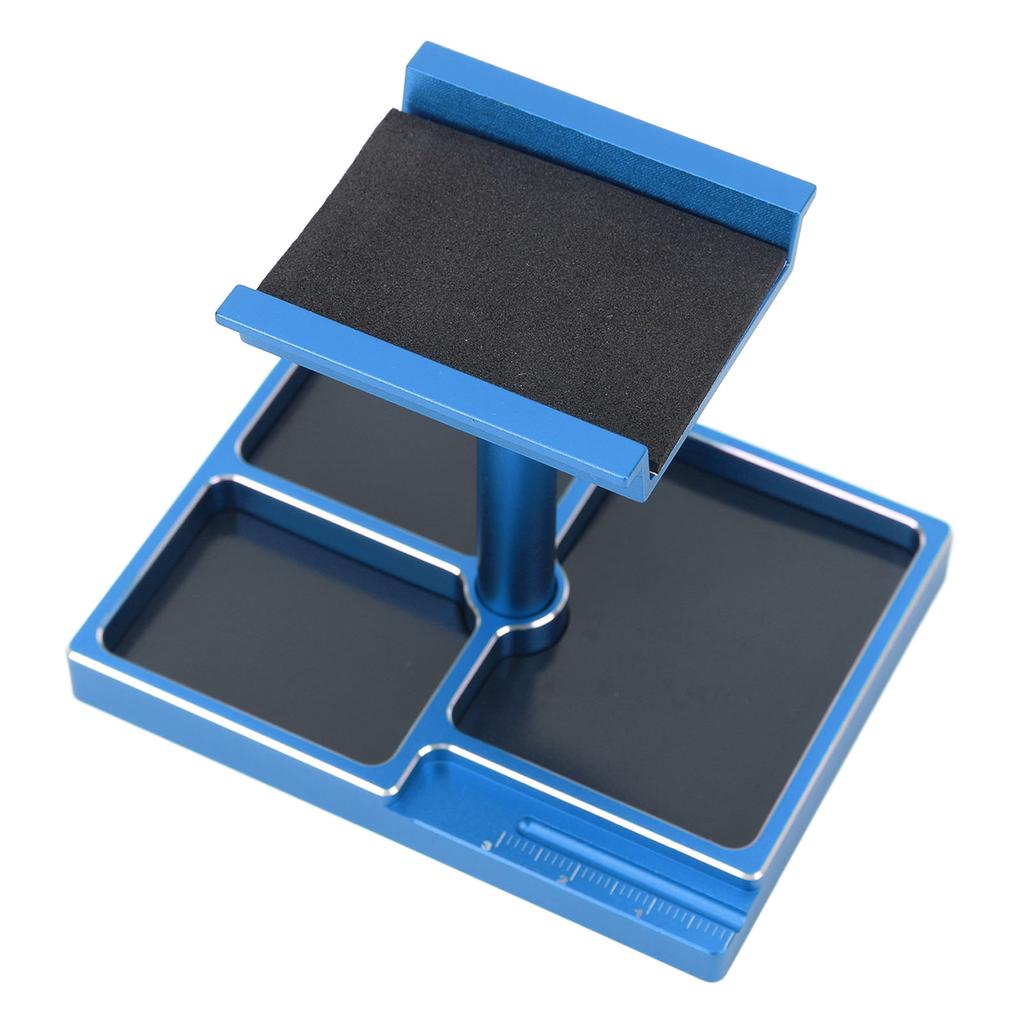 RC Work Stand Aluminum Alloy RC Car Repair Workstation Kit with Magnetic Screw Trays for SCX24 118