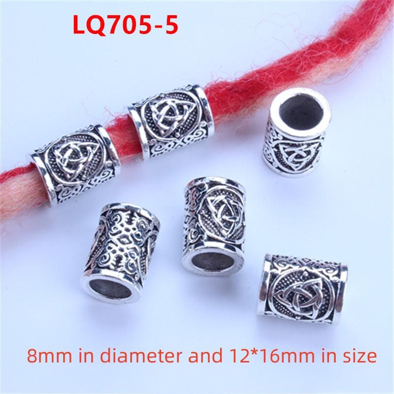 5pcs/bag Silver Metal Hair Rings Braid Dreadlocks Bead Hair Cuffs Dread Tube Charm Dreadlock for DIY Hair Accessaries