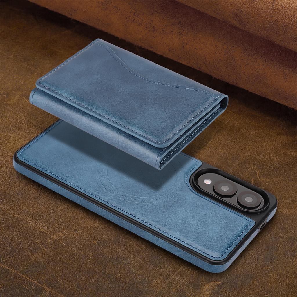 Магнитный чехол-кошелек 2-в-1 для серии Samsung S24-25, противоударный и с RFID-блокировкой, отделение для 9 карт и подставка