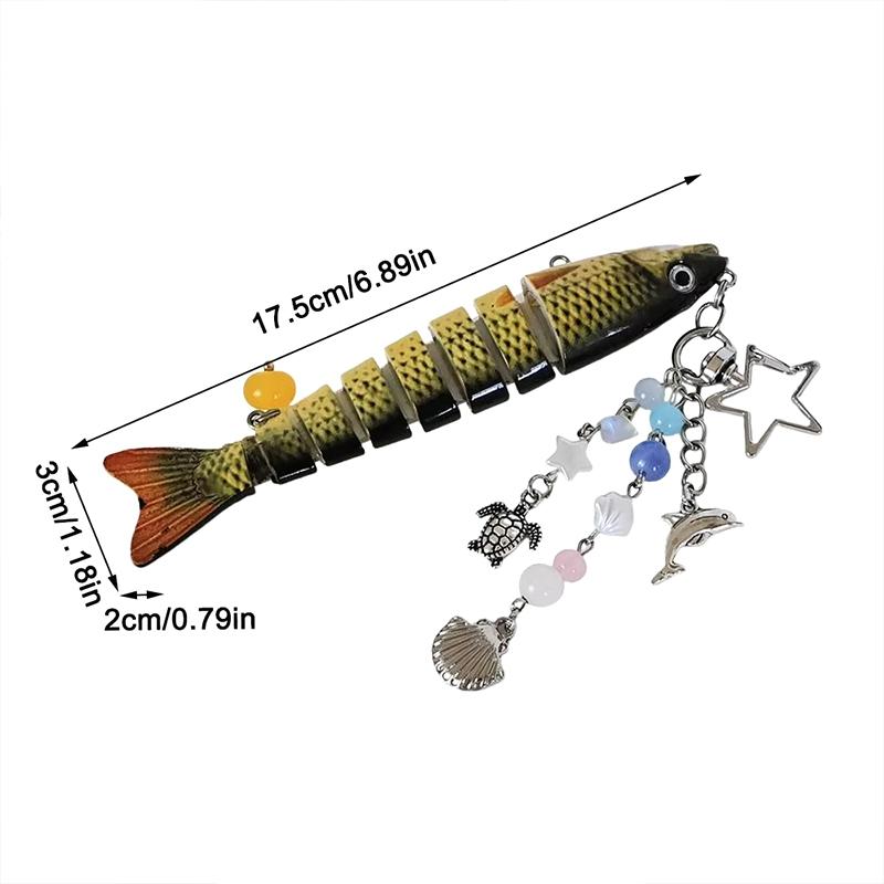 1 шт. Подвеска из бусин в океанском стиле, форма рыбы, брелок для морского отдыха, забавные искусственные рыболовные приманки, оригинальный подарок, разноцветный