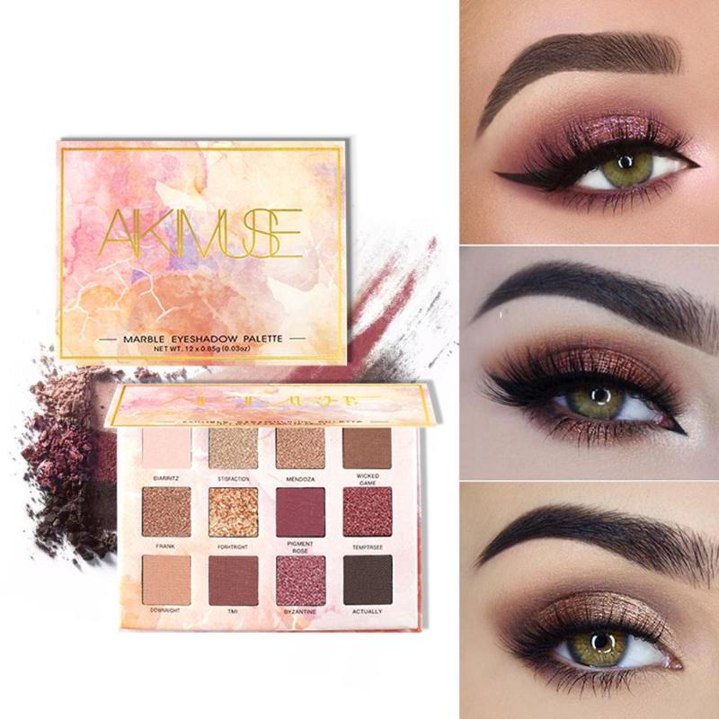 12-цветная палитра теней для век с блестками, долговечные матовые, металлические мерцающие тени для век, водонепроницаемые