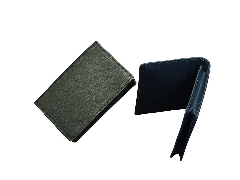 CURRENT Card Case Визитница Кожаная Тисненая [Porter] (Черный/BLK)