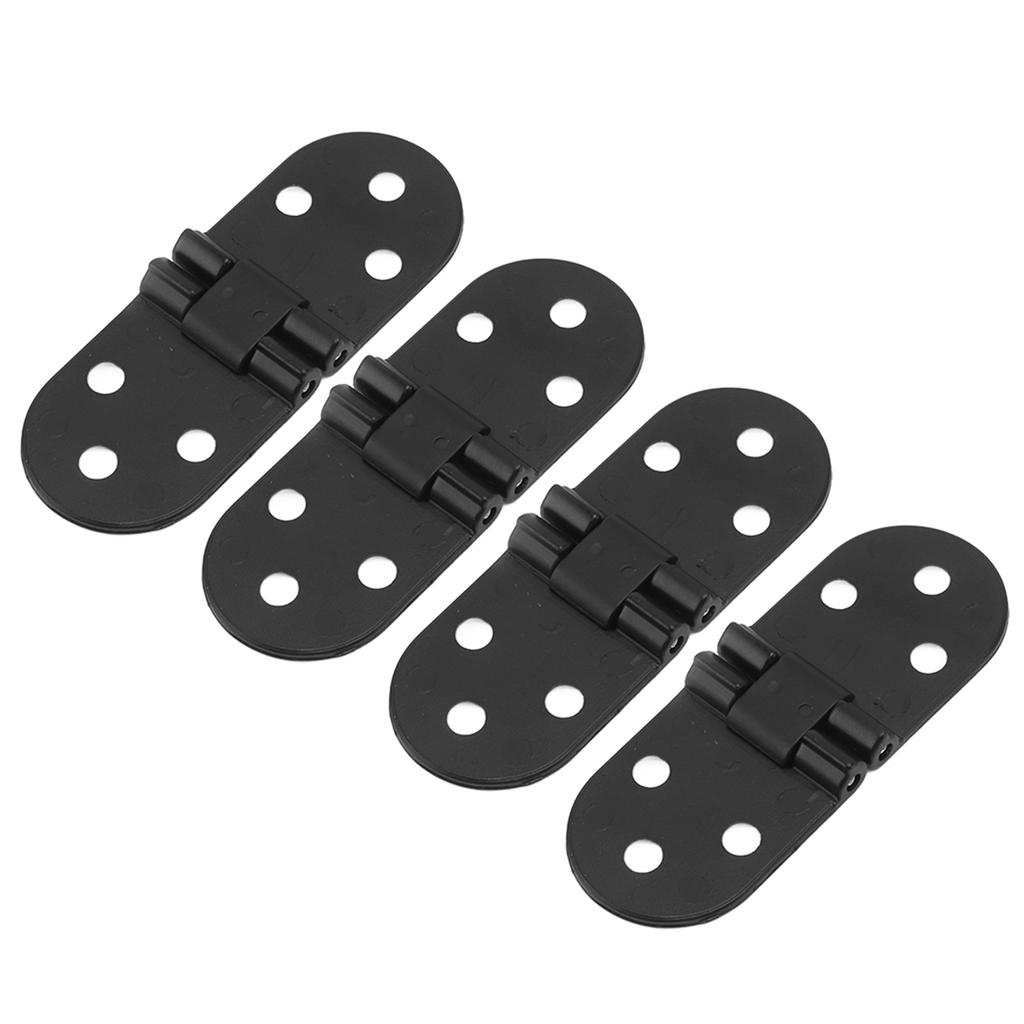 4 Set Round Edge Hinge 180 Degree Painted Black Zinc Alloy Cabinet Hardware for Door with Screw