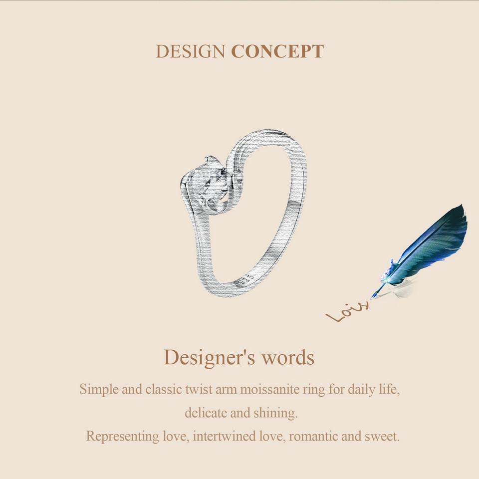 BAMOER D Color VVS1 EX 0,5CT Кольцо с муассанитом Нежное лабораторное кольцо с бриллиантом из стерлингового серебра 925 пробы для женщин Обручальные свадебные украшения