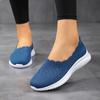 Summer Breathable Mom Shoes for Mature Women Casual Flyknit Mesh Shoes with Soft Soles Lightweight Plus Size Women's Shoes
