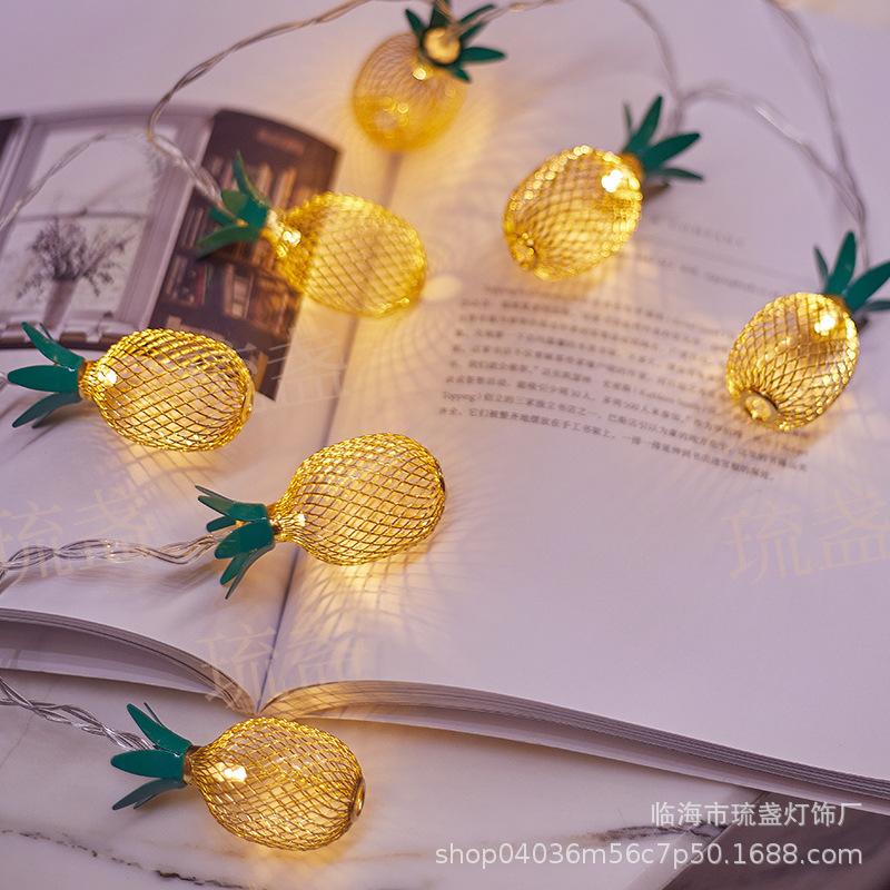 Металлическая комната сад вечеринка свадьба огни на открытом воздухе батарейки работающие рождественские декоративные феи светодиодные гирлянды ананас