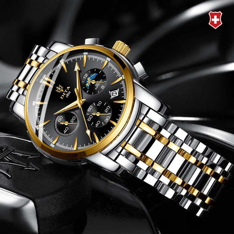 Dita Watch Мужские часы для отдыха Водонепроницаемые автоматические механические спортивные трендовые часы Мужской стальной ремень