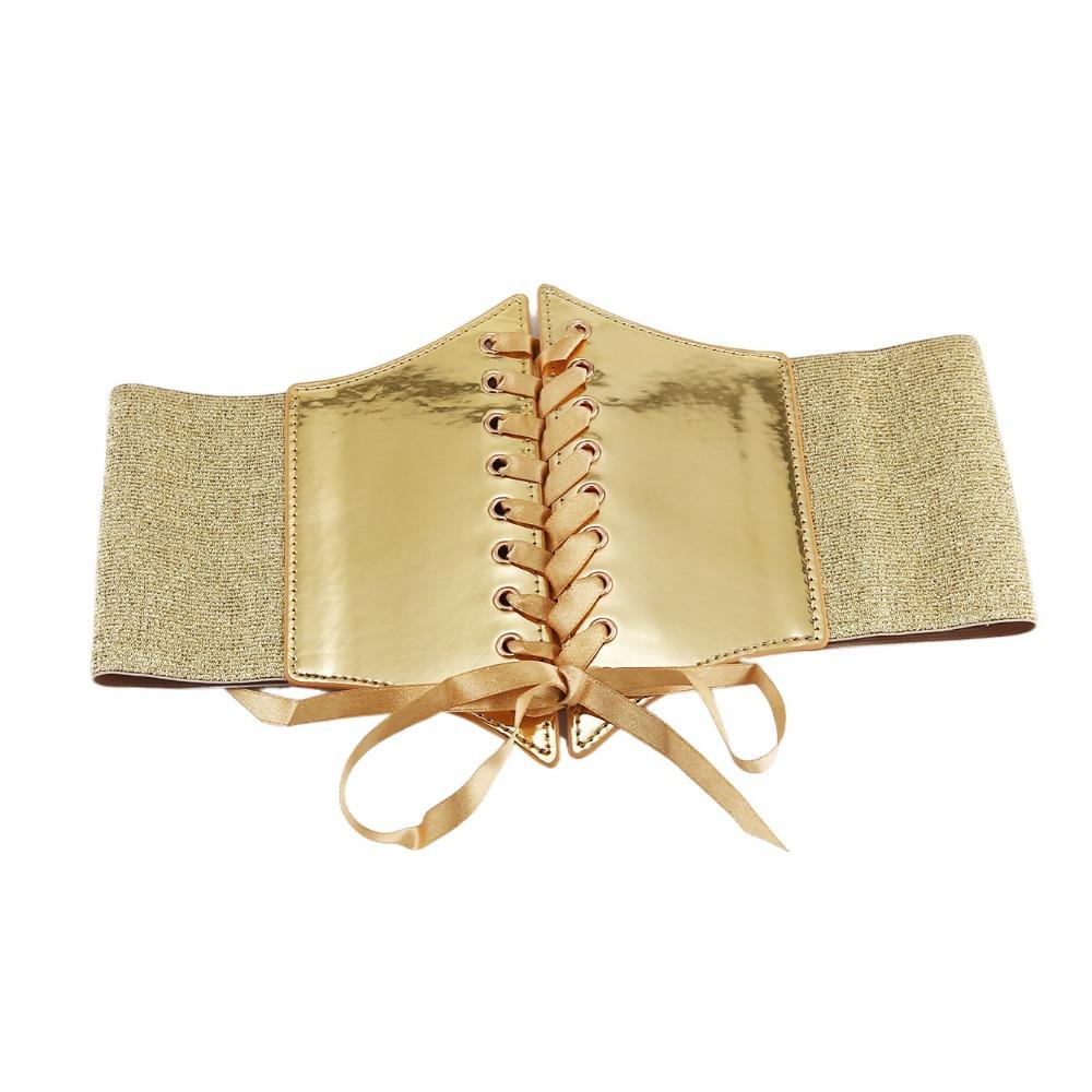 Retro Waist Belt Gold Silver Corset Belt Versatile Wide Belt  for Women