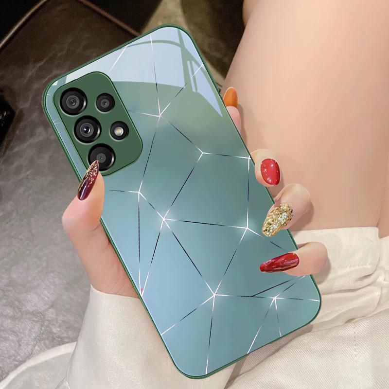 Lingge Dazzling Light Для Samsung Galaxy S10 4G S20 11E 30 S21 21Fe 22 S24 Pro S23 Ultra 5G S8 S9 Чехол для телефона из закаленного стекла