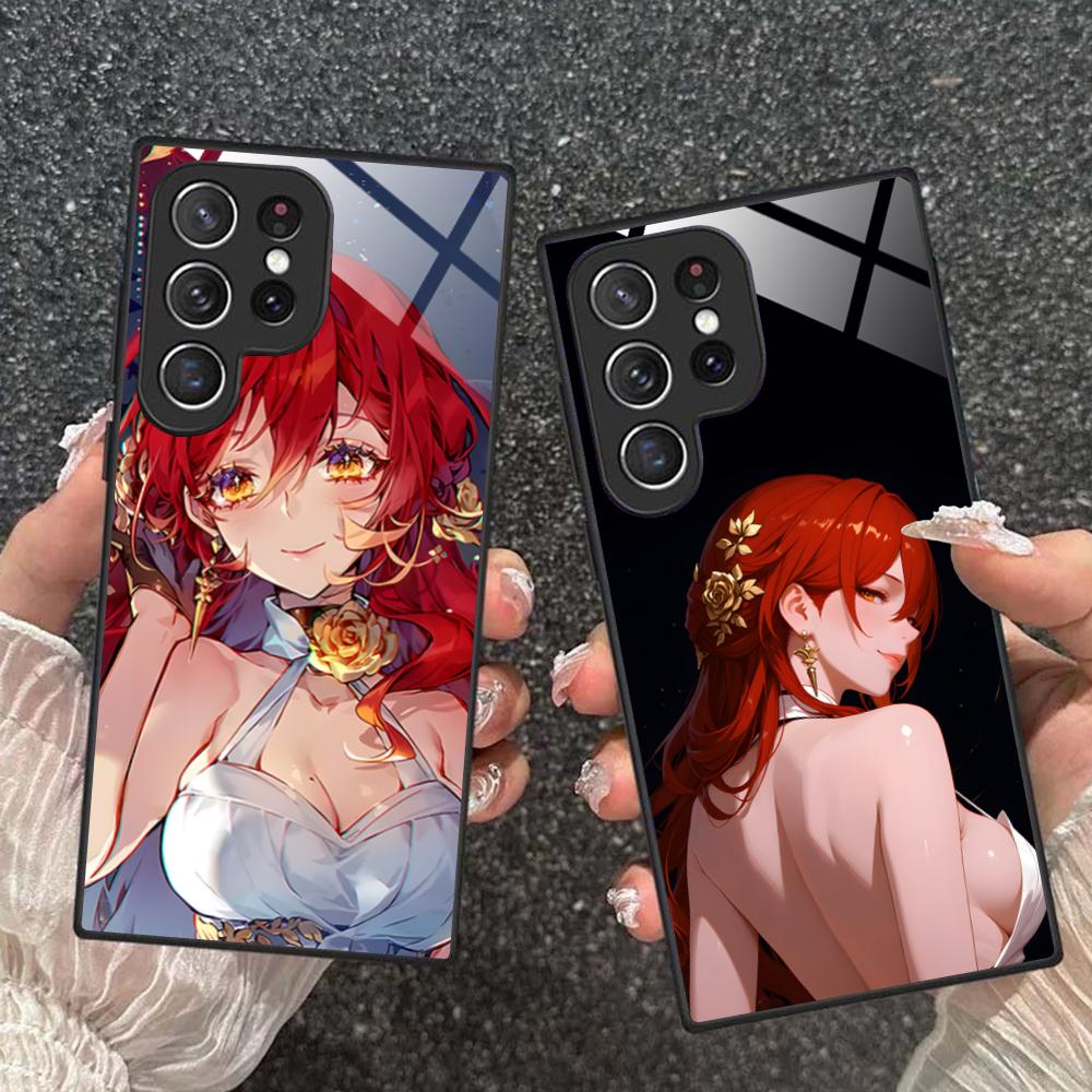 Стеклянный чехол HSR Himeko для мобильного телефона Samsung Galaxy S26 S25 S24 S23 S22 S21 S20 Note20 Plus FE Ultra Цветная крышка