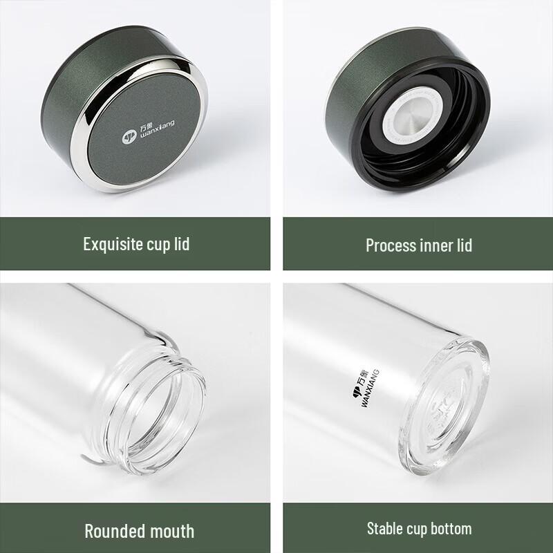WANXIANG Portable Borosilicate Glass Tea Infuser Bottle 520ml