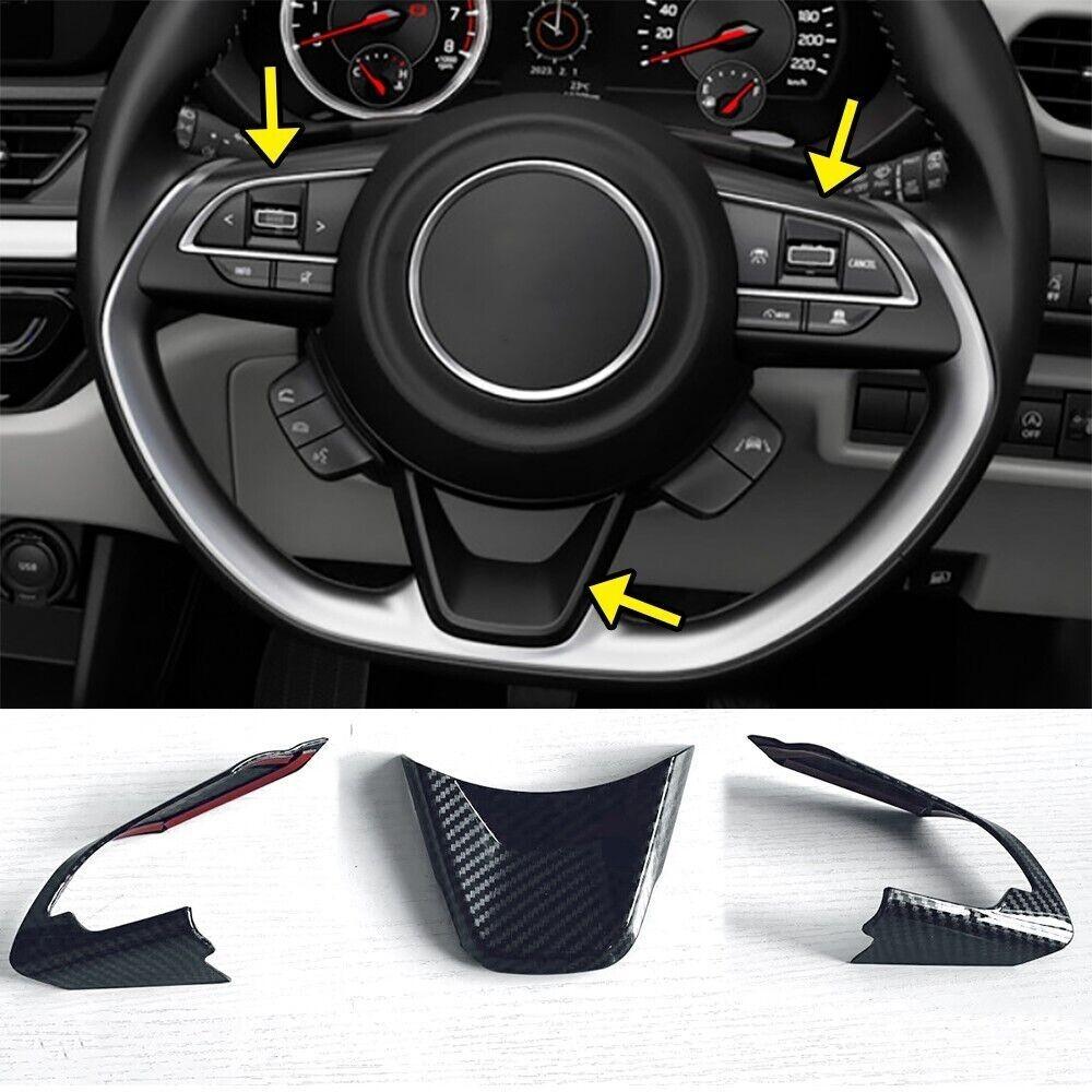 Carbon Fiber Look Steering Wheel Panel Bezel Trim Moldings For 2024 Suzuki Swift