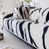 Mink Texture Plush Sofa Cushion Winter Thick Imitation Rabbit Plush Seat Cushion Warm Non-slip Zebra Pattern Sofa Towel
