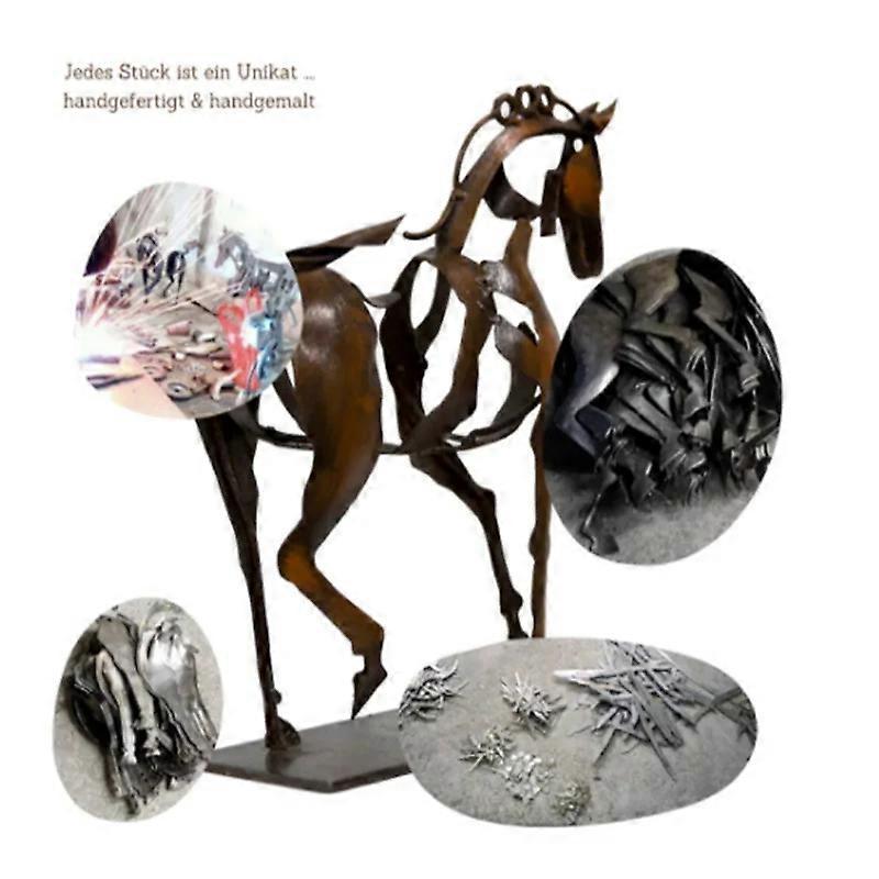 Horse Sculpture Metal LED Three-dimensional Animal Sculpture Home Restaurant Office Decoration Housewarming Gift
