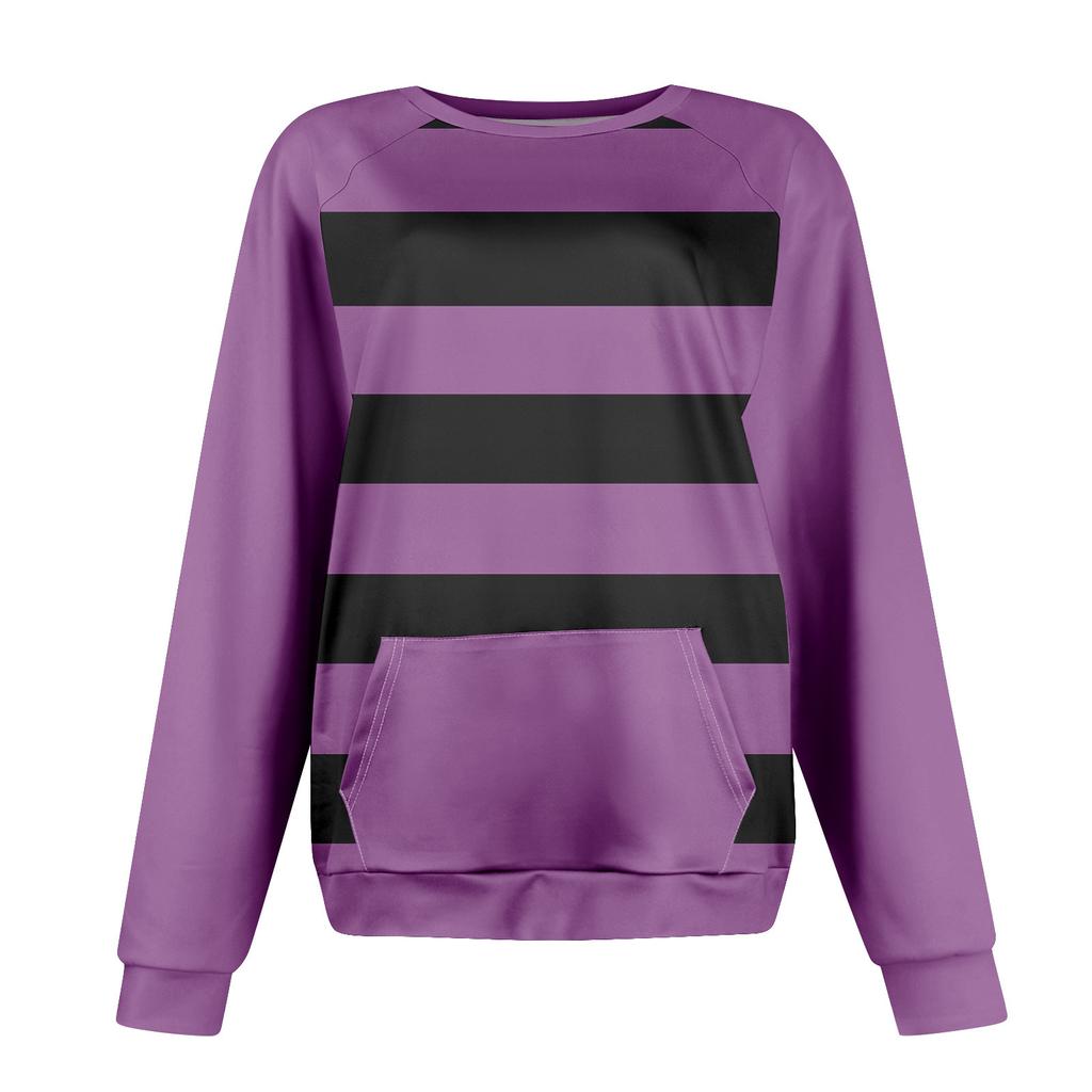 Женская толстовка с длинным рукавом, повседневная, с круглым вырезом, симпатичная, с принтом, легкая толстовка с карманом