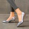 European and American Foreign Trade Pointed Thin Heels Single Shoes Women's High Heels Bright Leather Fashion Shoes High Heels for Ladies