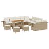 VidaXL Ensemble de canapé de jardin 14 pcs Beige polyrotin, Canapé modulable pour jardin et terrasse, résistant aux UV, 3363761