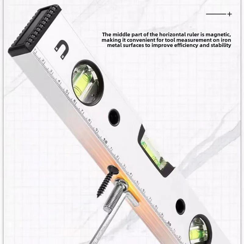 3 в 1 30/40 см Магнитный уровень, спиртовой уровень с 3 пузырьковыми уровнями, алюминиевый ударопрочный пузырьковый уровень, высокая точность, прочное измерение