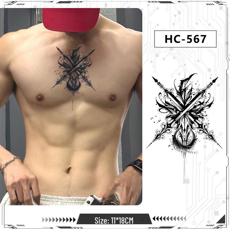 19 водонепроницаемых наклеек-татуировок на половину руки Dark Totem - долговечные травяные узоры для мужчин и женщин