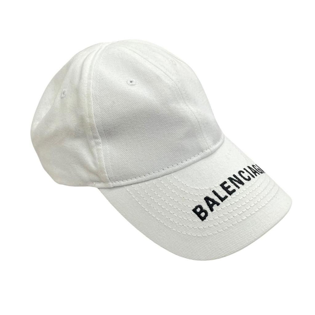 Б/у Кепка BALENCIAGA с логотипом Белая L(59см) БАЛЕНСИАГА